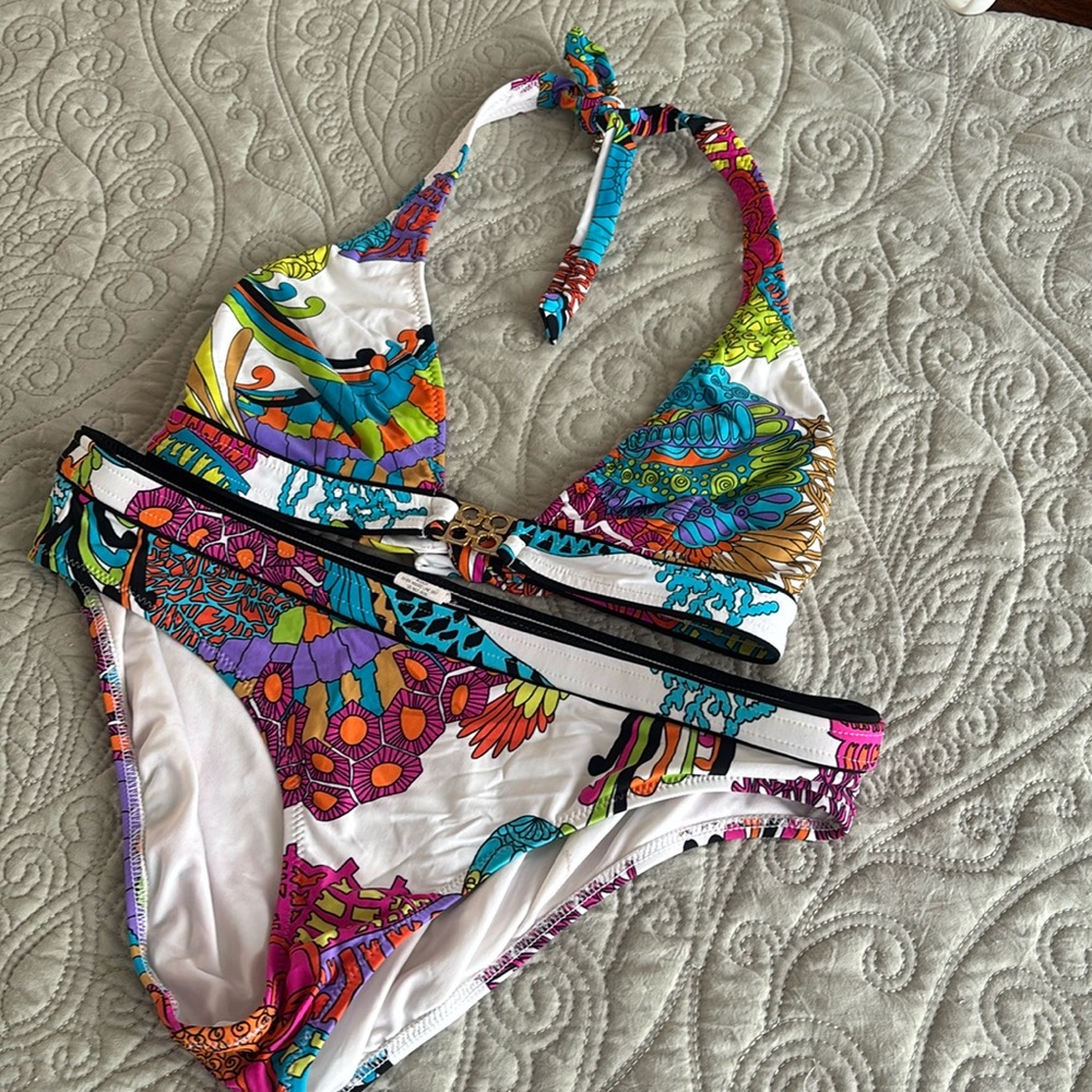 Trina Turk Bathing Suit Bikini and Tie Top Bra